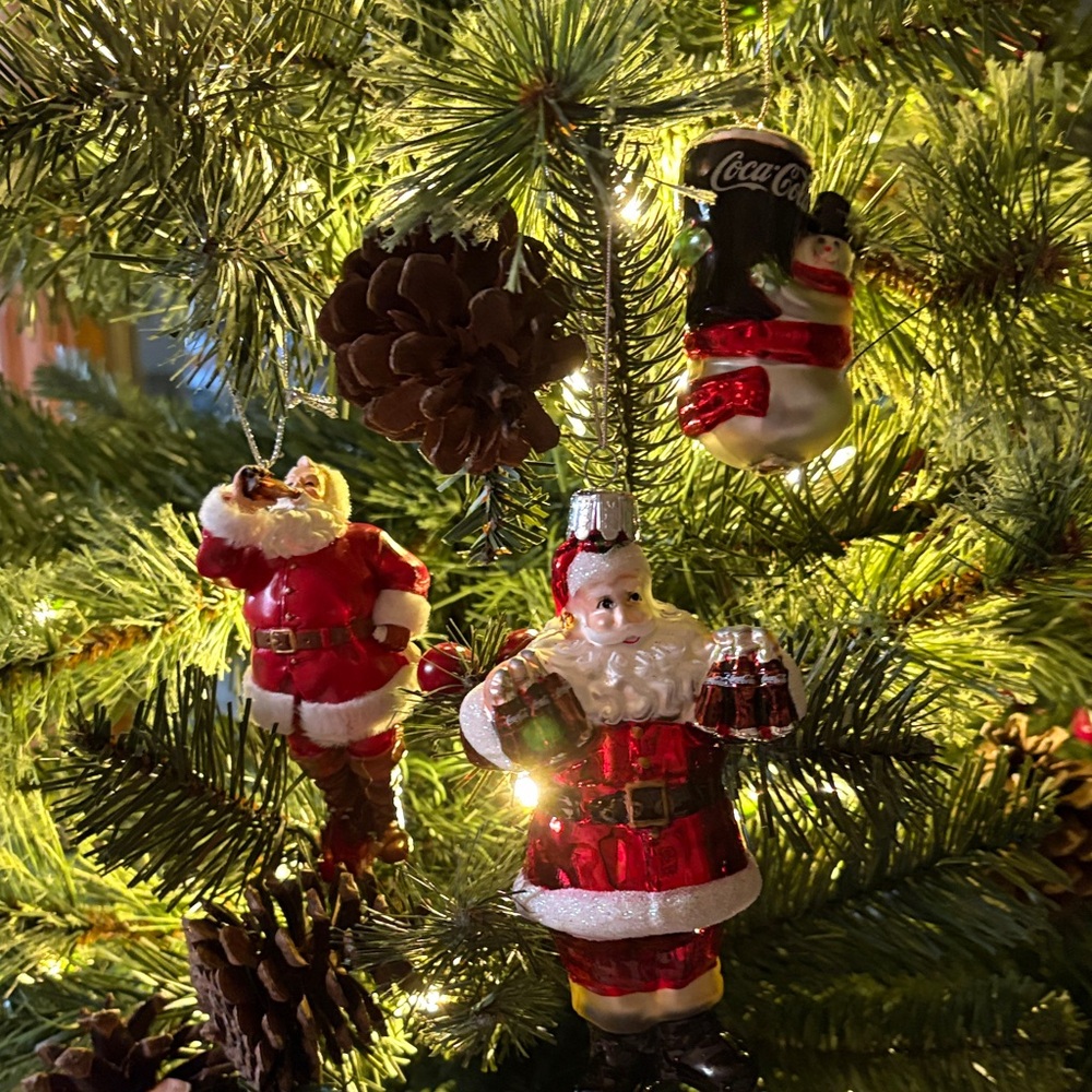 Coca Cola Festive Santa Ornaments -